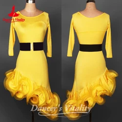 Latin dance costume senior women latin dance competition dress latin dance dresses half sleeves latin dance dress