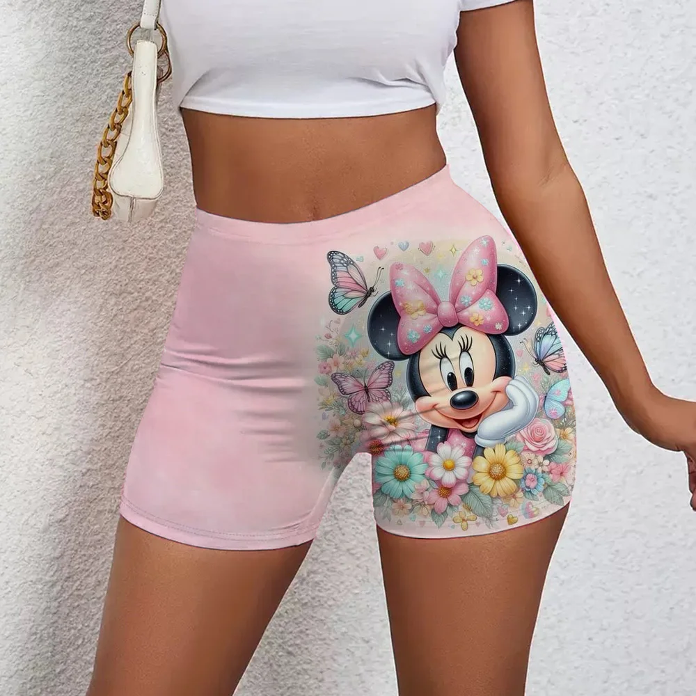 Mickey Friends Muster, hohe Taille, Yoga, enge Shorts für Damen, Sport, Fitness, Workout, Fitnessstudio, Leggings