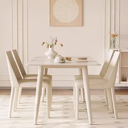 Modern Restaurant Dining Table 4 Chairs Elegant Patio White Trendy Desserts Coffee Table Outdoor Kitchen Salontafel Room Decor