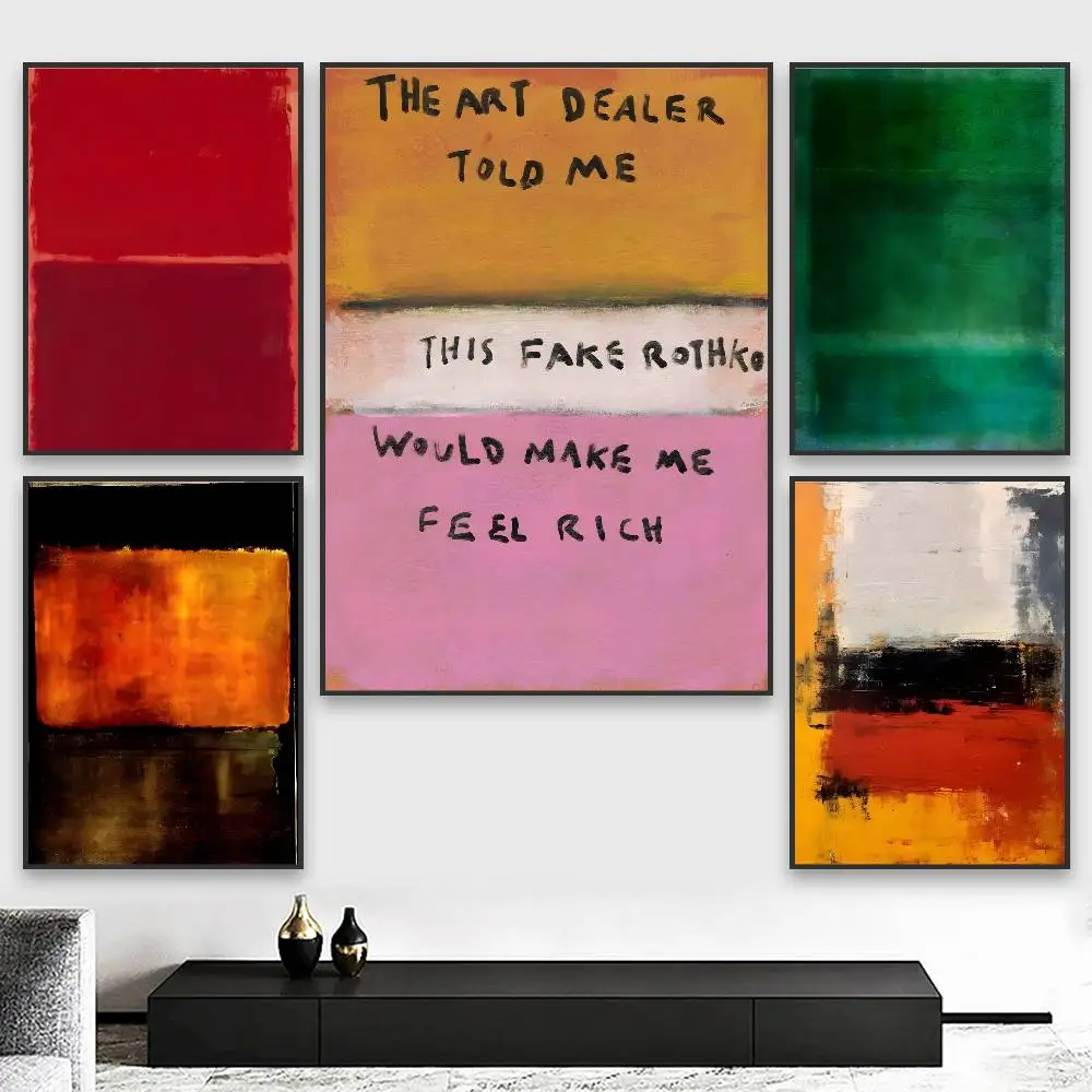 Mark Rothko Classic Vintage Poster HD Art Sticky Wall Waterproof Home Living Room Bedroom Bar Aesthetic Decoration