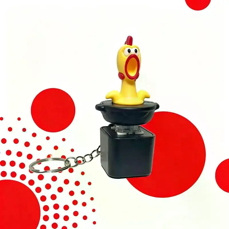Stress Relief Fidget Toy New Funny Screaming Chicken: 1Pcs Sound Light Keychain Bag Pendant Novelty Ornament