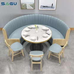U shape restaurant sofa cafe shop half round leather booth seating for sales