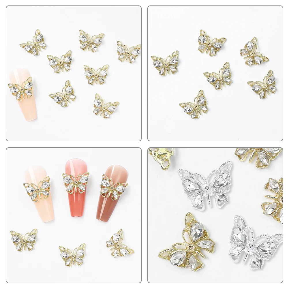 

20Pcs Nail Charms Butterfly Shape Rhinestone Shiny Nail Art Decorations DIY Manicure Supplies for Women Nails Manicure Charms