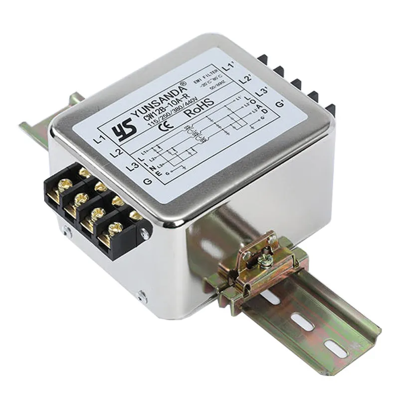Rail 380V power supply filter three-phase four-wire CW12C-30A-R anti-interference