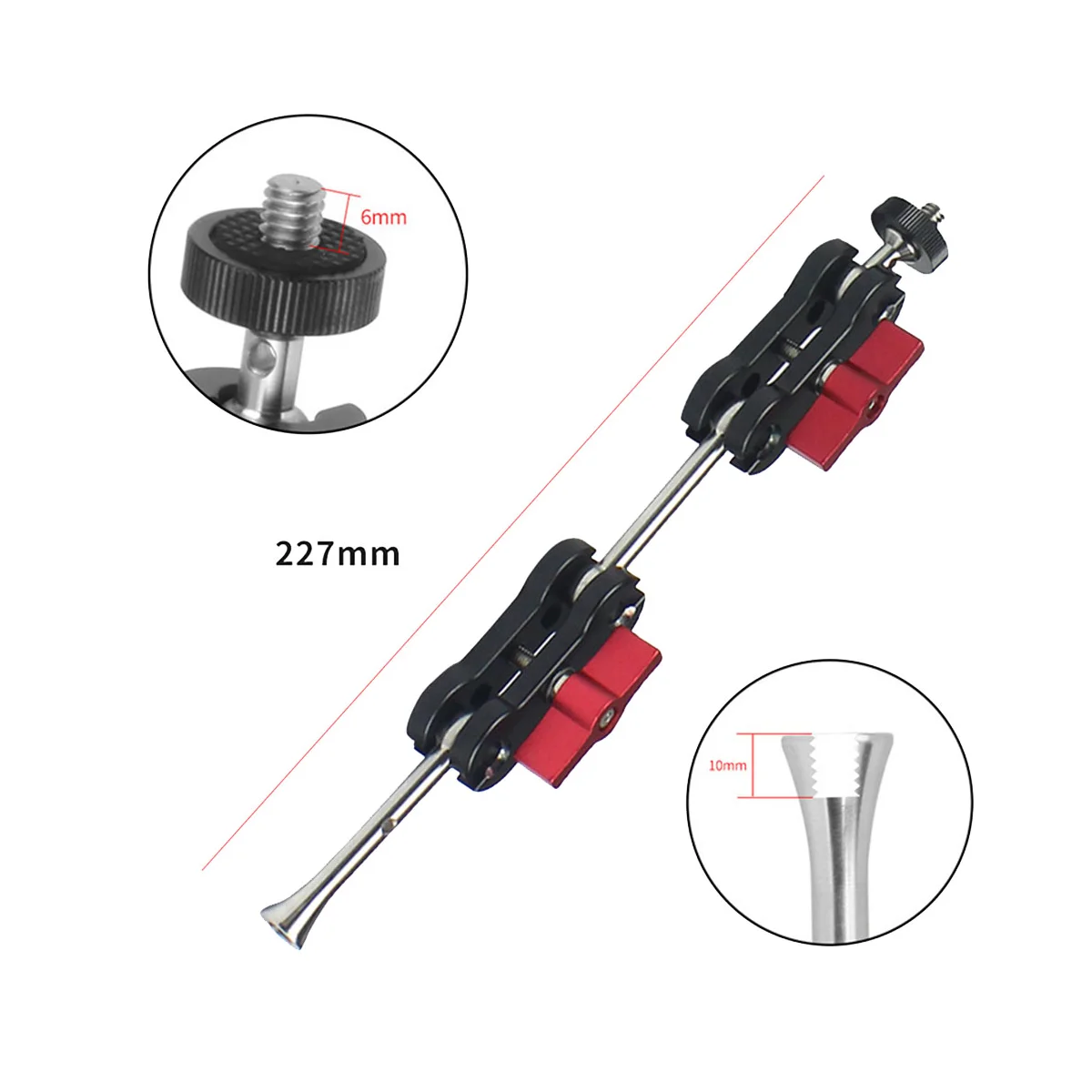 الكرة محول توضيح الذراع جبل مزدوج Ballhead 1/4 بوصة المسمار ل DSLR كاميرا ضوء ترايبود لايف الحذاء الساخن قوس نوع D