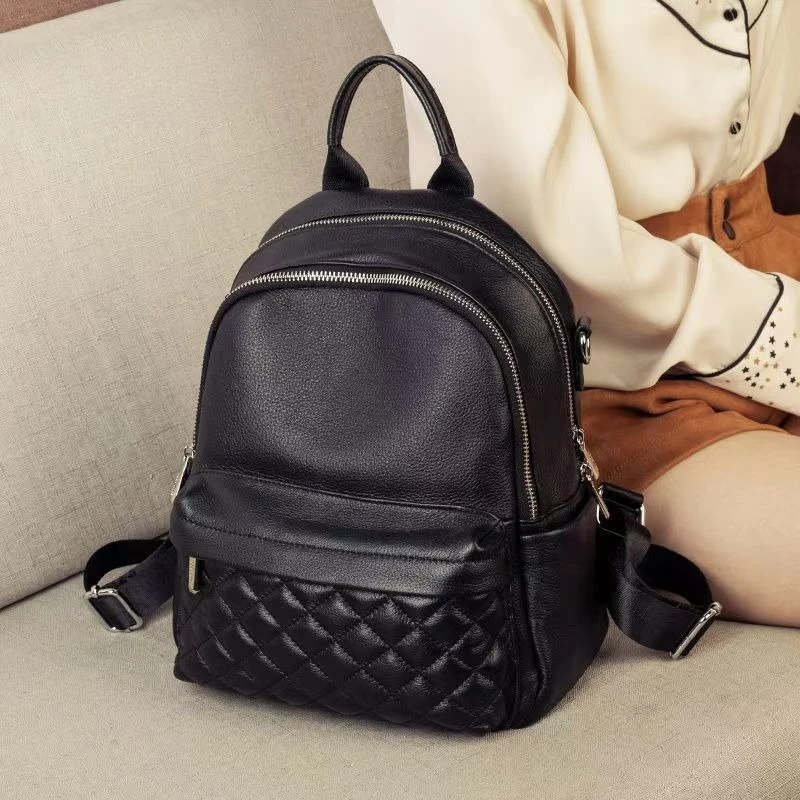 

2026 New Fashion Genuine Leather Women Backpacks Luxury Brand Female Real Cowhide Leather Ladies Girl Student Casual Backpack