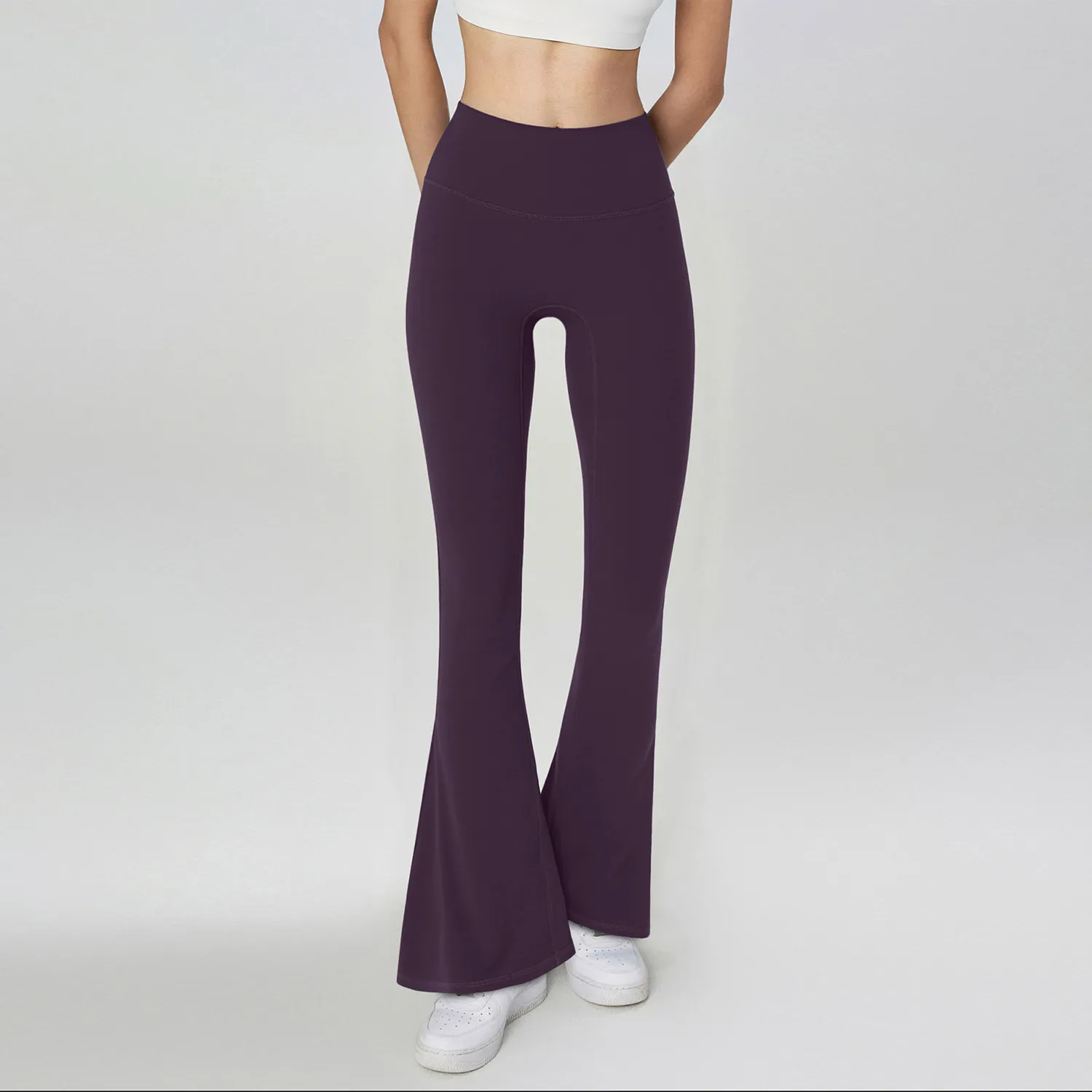 Women's New Fashion Yoga Flare Leggings High Elasticity Tummy Control Slim Flared Tight Pants Exercise Outdoor Leisure Running