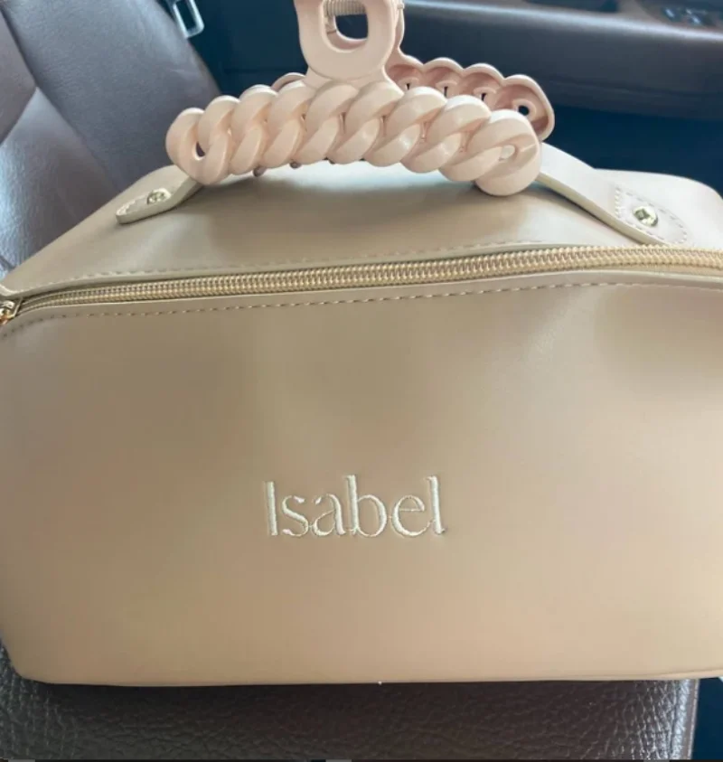 Borsa per il trucco personalizzata-la borsa per il trucco da viaggio ricamata personalizzata è perfetta per spose, feste di matrimonio, regali di compleanno