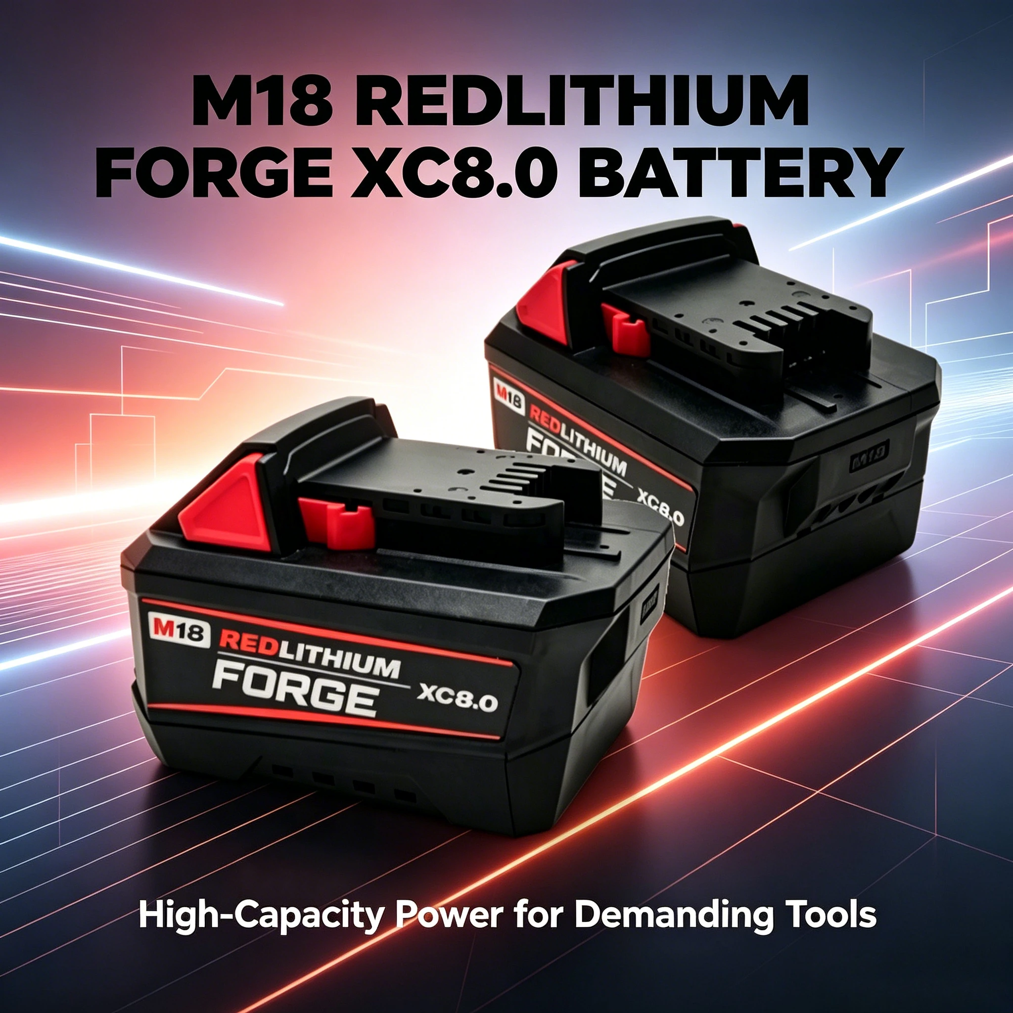 

High-output 18V XC6.0 battery pack with strong surge power, voltage drop under heavy load for impact wrenches and circular saws