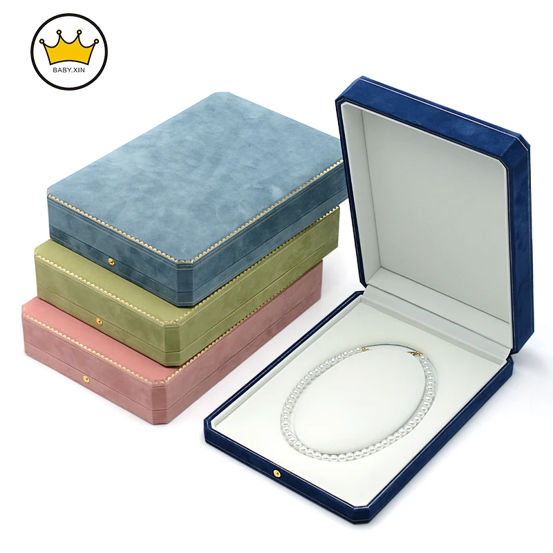 Octagonal Lace Pearl Storage Container Flannel Pearl Necklace Holder Gift Mother's Day Gift Box Chain Box