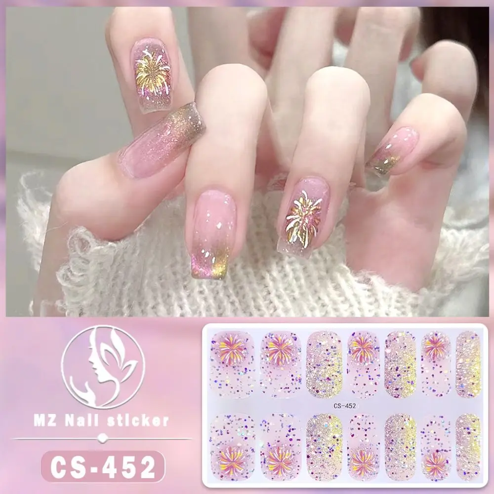 3D Fireworks Nail Stickers Nails Polish Wraps Adhesive Nail Decals Manicure Stickers No Damage to Nails Waterproof