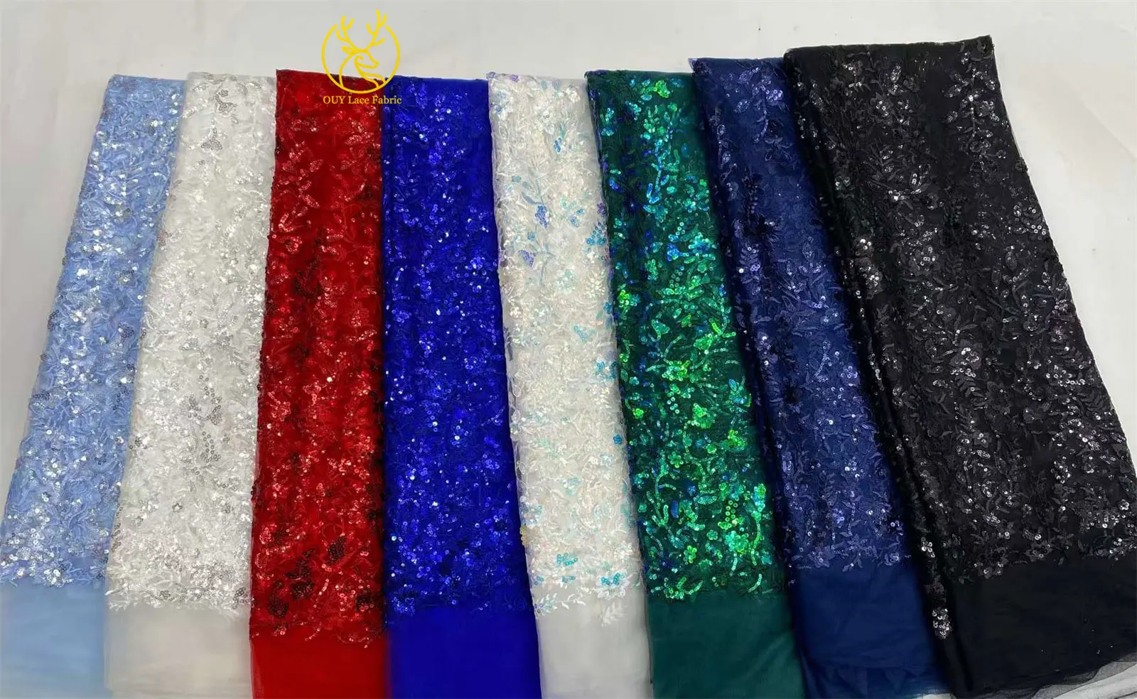 Afrikanischer Bräutigam bestickter Pailletten-Spitzenstoff 2026 Roter nigerianischer französischer Mesh-Spitzenstoff, geeignet für Hochzeitskleid-Materialien – Detail 20