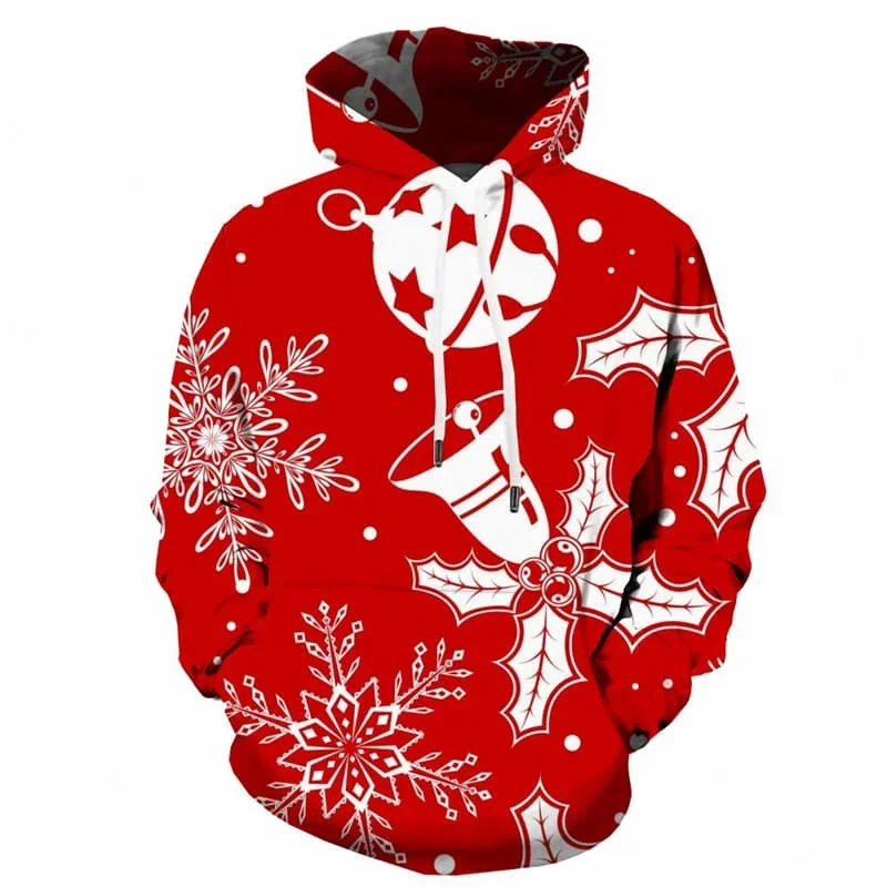 

2024New In Christmas Gift Hoodie For Men Happy New Year Hoodies 3d Printed Snowflake Party Hoody Kids Long Sleeve Pullovers Tops