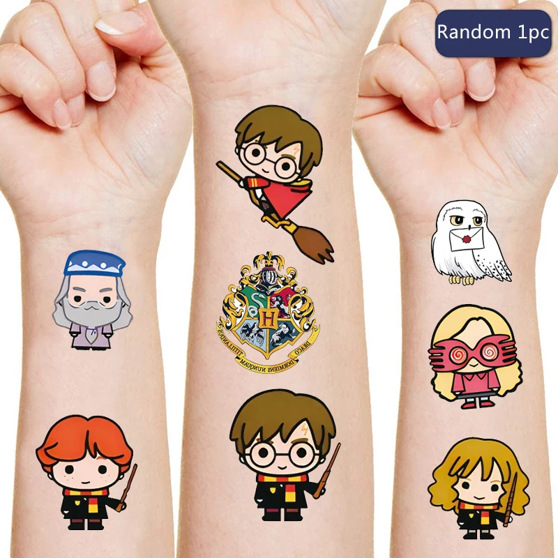 Kawaii Cartoon Sticker Toy Harries Animated Character Movie Hermione RON Tattoo Sticker Girl Boy Potters Christmas Birthday Gift