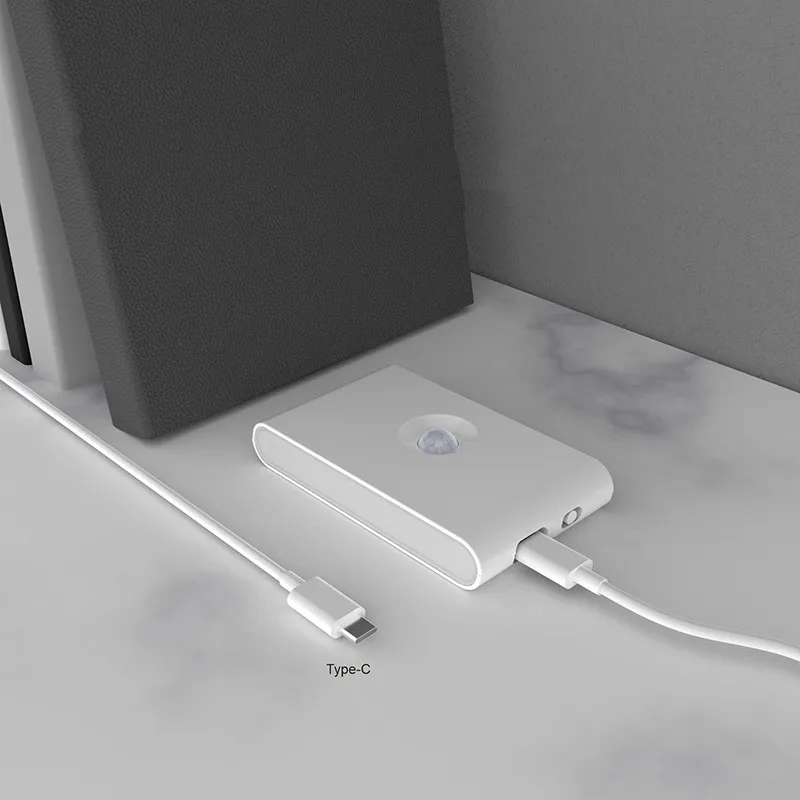 مستشعر الحركة ضوء ليلي ذكي ، حثي ليد ، نوع سي قابل لإعادة الشحن ، مصباح استشعار بشري ، ضوء بشري مغناطيسي