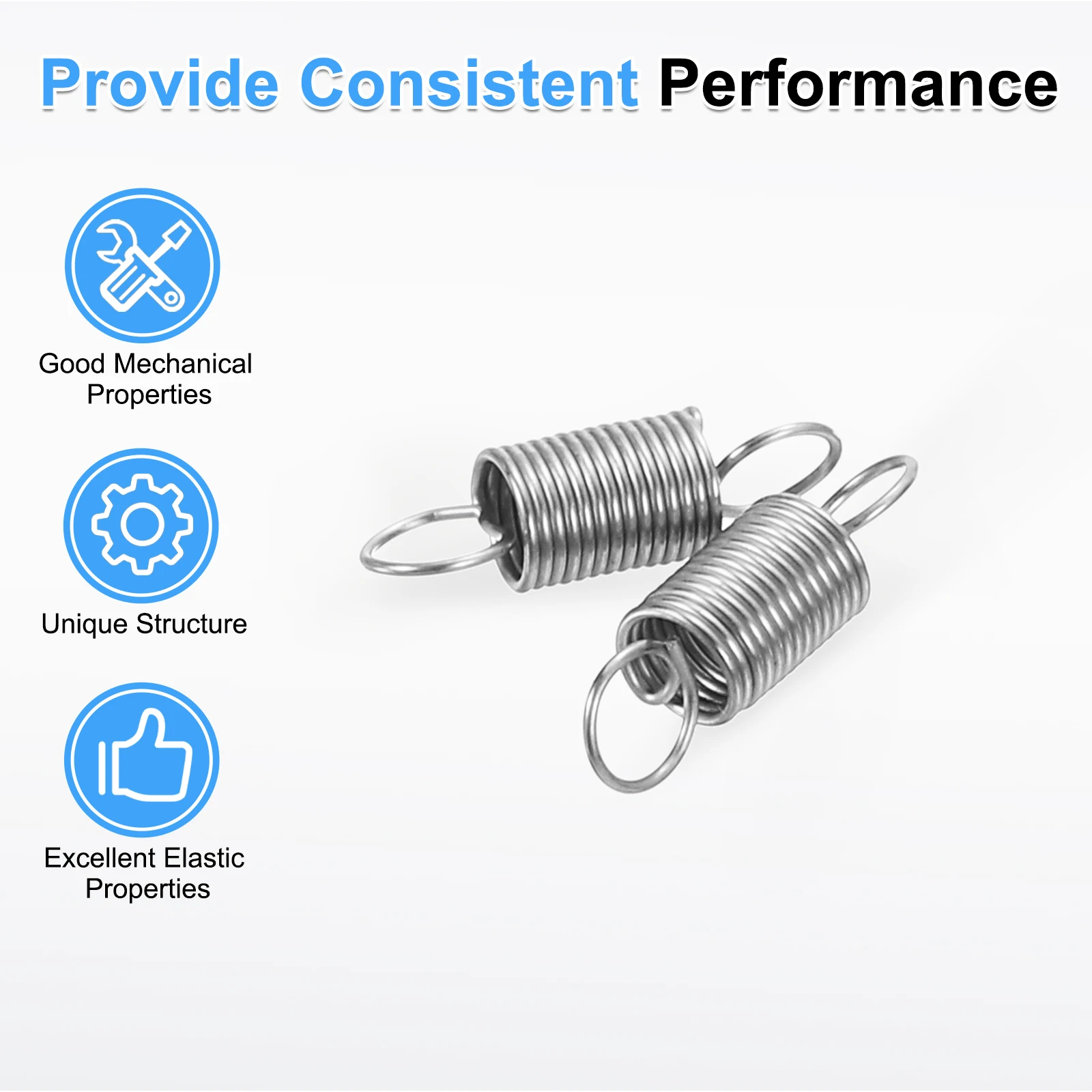 15 Stück 0,3 x 3 x 10 mm verlängerte Zugfeder 304 Edelstahl Zugfeder Stahl Doppelhaken Druckfedern für Maschinen