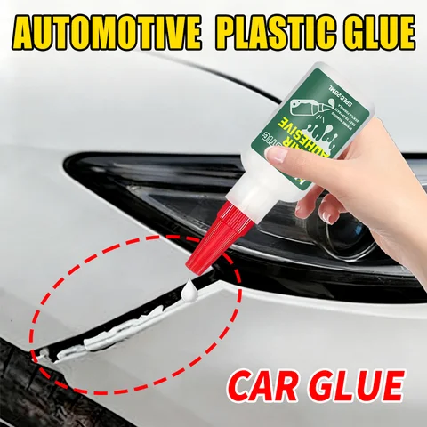 Automotive Plastic Adhesive - Car Bumper Repair, Strong Bond, Flexible, Easy to Apply, Weatherproof, Quick-Drying, 20ml