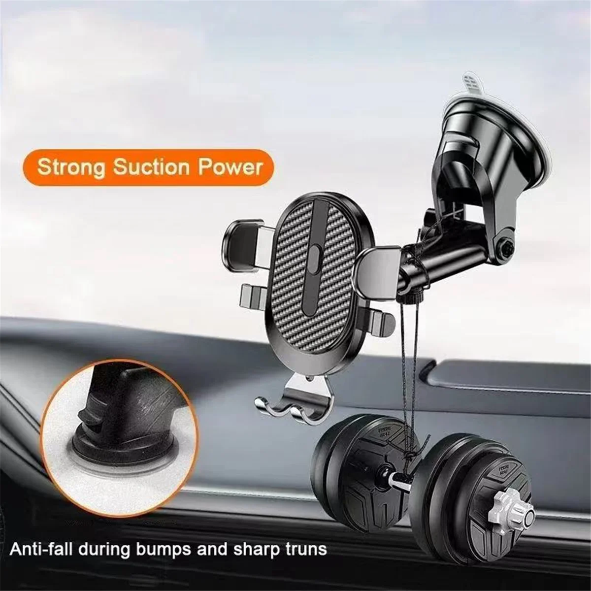 A03R Universal Sucker Car Phone Holder 360° Windshield Car Dashboard Mobile Cell Support Bracket for 4.0-7 Inch Smartphones