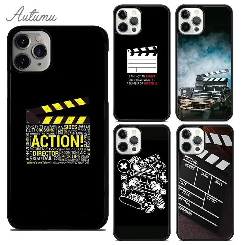 Film Movie Director Clapper Board Phone Case for iPhone 15 16 SE2020 11 12 13 14 Pro Max mini 6 7 8 Plus Cover coque Fundas