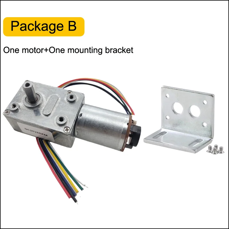 6V 12V 24V Worm Geared Motor Encoder In DC Motor High Toque Low RPM 6 To 150RPM DC Motors Self Locking Adjustable Speed Reversed