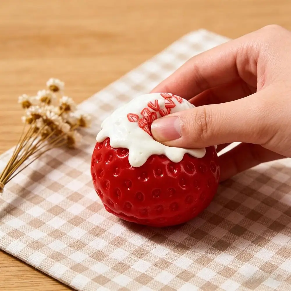 

New Silicone Squeeze Slow Resilience Slow Rising Stawberry Soft Fidget Stress Relief Sensory Ball for Anxiety Relief