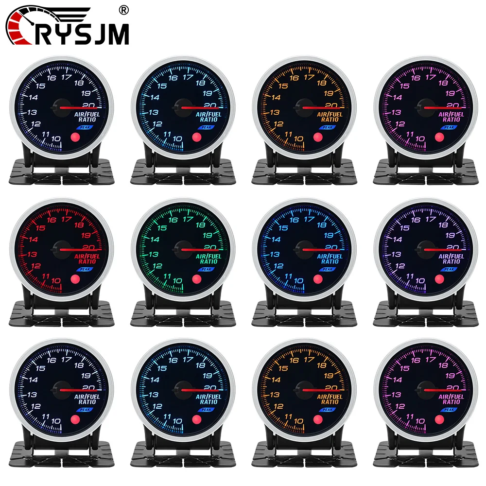 

52mm 8 Color LED Car Universal Gauge 12V Racing Car Oil Pressure Turbo Boost Water Temp Oil Temp EGT Tachometer Fuel Level Meter