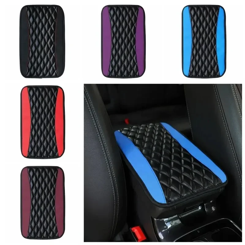 Universal PU Leather Three-dimensional Embroidered Car Armrest Anti Slip Cover Relieves Arm Fatigue Jeep Wrangler Accessories