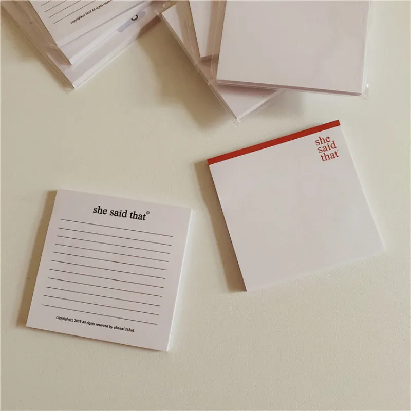 1pcs Simple Solid Color Line Sticky Notes Large Capacity Daily Message Sticky Notebooks Multi-function Memo Pad