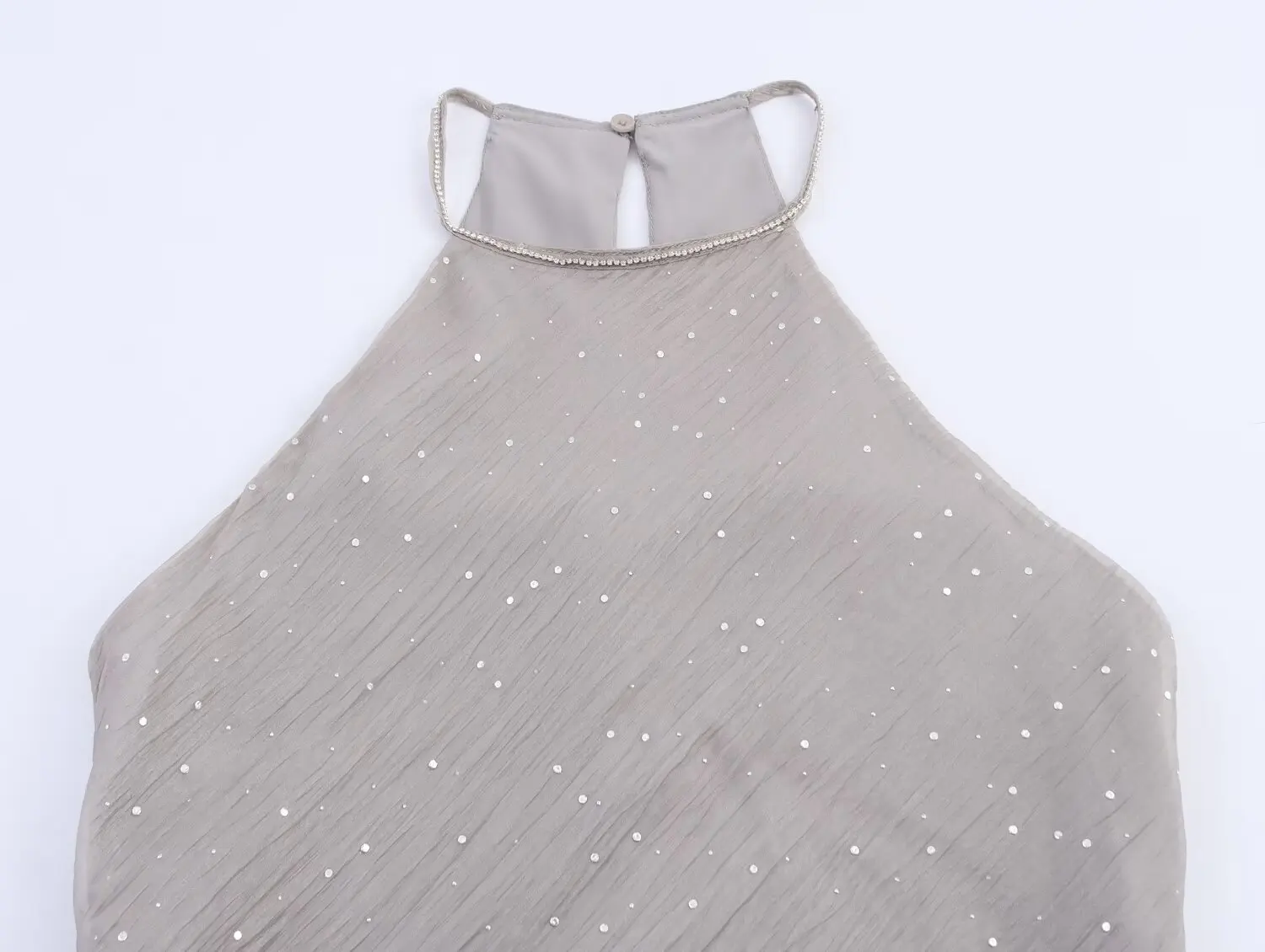 Robe mi-longue à col licou pour femmes, vêtements de Style européen et américain, à la mode, brillant, nouvelle collection 2025