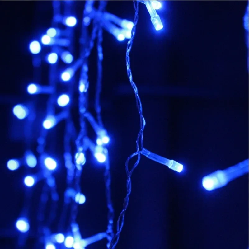 2024 Christmas Garland LED Curtain Icicle String Lights Droop 0.4-0.6m AC 220V Garden Street Outdoor Decorative Holiday Light