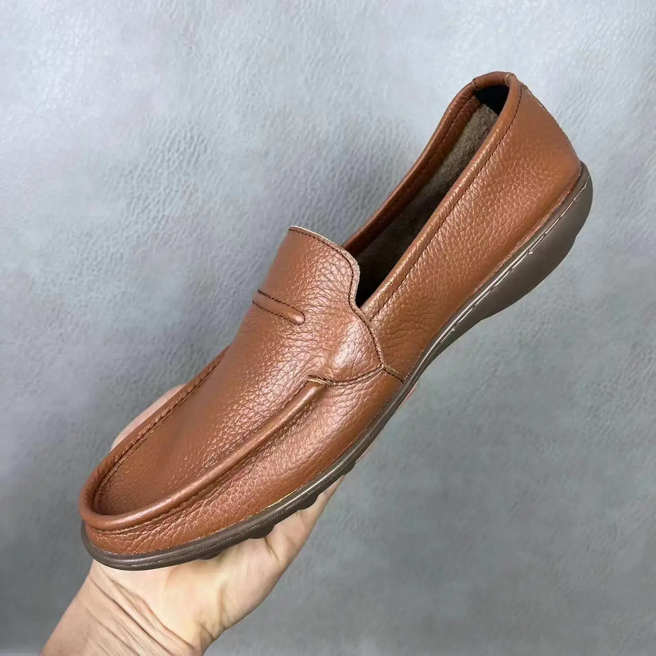 

Рабочая нескользящая мужская кожаная обувь с низким берцем в британском стиле, классическая оригинальная обувь без шнуровки из воловьей кожи, обычная мужская повседневная обувь