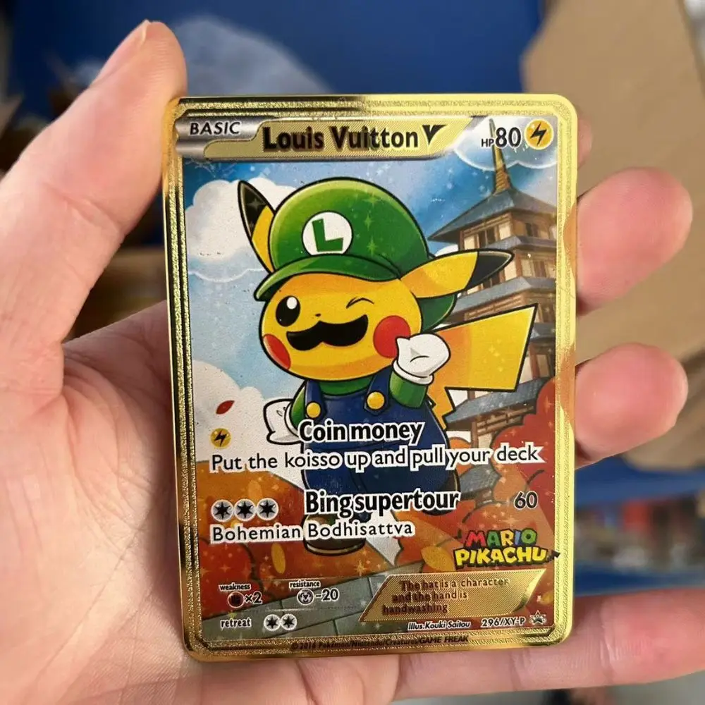 Pokemon Metall-Sammelkarten Anime-Figuren Charizard Pikachu Blastoise Mewtwo Kampf-Sammelkarten Spielzeug Geschenk ﻿