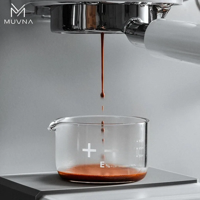 MUVNA Glass 60ml Measuring Cup Espresso Coffee Cups,Heat-Resistant Borosilicate Glass for Coffee&Bartending Barista Tools