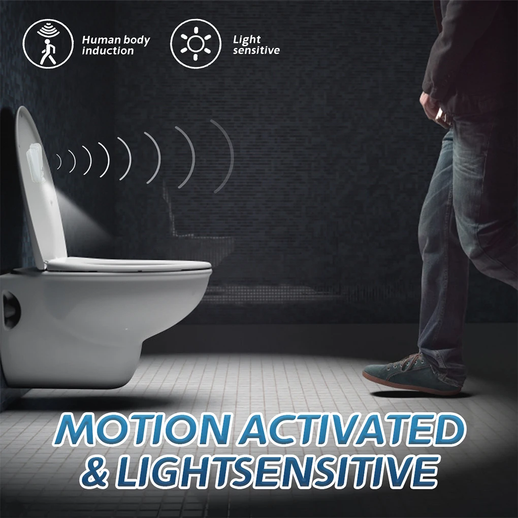 Sensore di movimento Retroilluminazione a LED Lampada da proiezione per WC Toilette creativa Mini lampada da notte Lampada da illuminazione con sensore per sedile WC