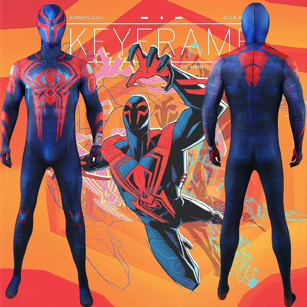

SpiderMan Across the Spider Verse Cosplay 2099 Miguel O Hara Costume Spider Man Spandex Zentai Bodysuits Halloween Costume Adult