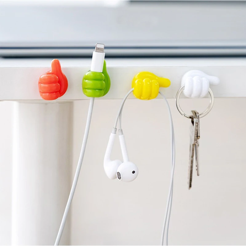 10/20Pcs Multifunctional Cable Organizer Clip Holder Thumb Hooks Wire Wall Hooks Hanger Storage Cable Holder For Kitchen Home