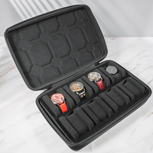 Imagen 2 del producto Caja organizadora de almacenamiento de relojes para hombres y mujeres, Estuche De Viaje para relojes, soporte de exhibición portátil para relojes de pulsera, relojes inteligentes
