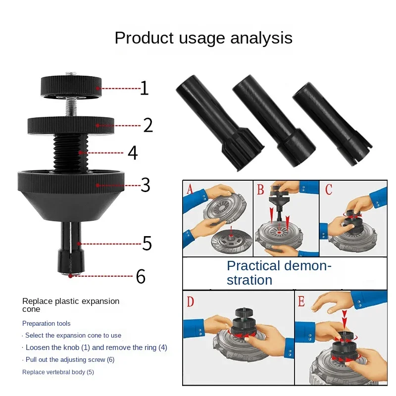 Universal Single Plate Car Van Clutch Alignment Kit Aligning Tool With 3 Collets Car Disassembly Tool Car Repair Fix Correcting