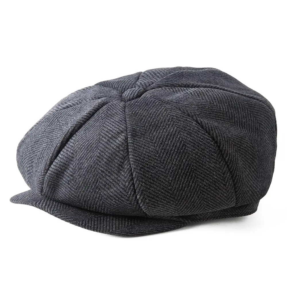 

Мужская шерстяная твидовая кепка-газетчица в стиле Гэтсби, плоская кепка-флэт, кепка для гольфа