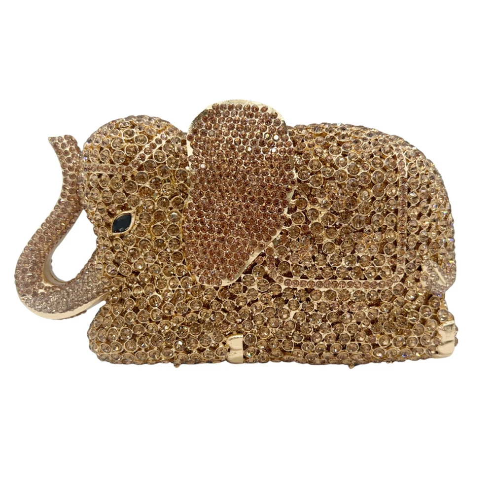 

Elephant Style Evening Purse Clutches Pink/Yellow Rhinestone Crystal Women Wedding Bridal Handbags Girls Rhinestone Purses