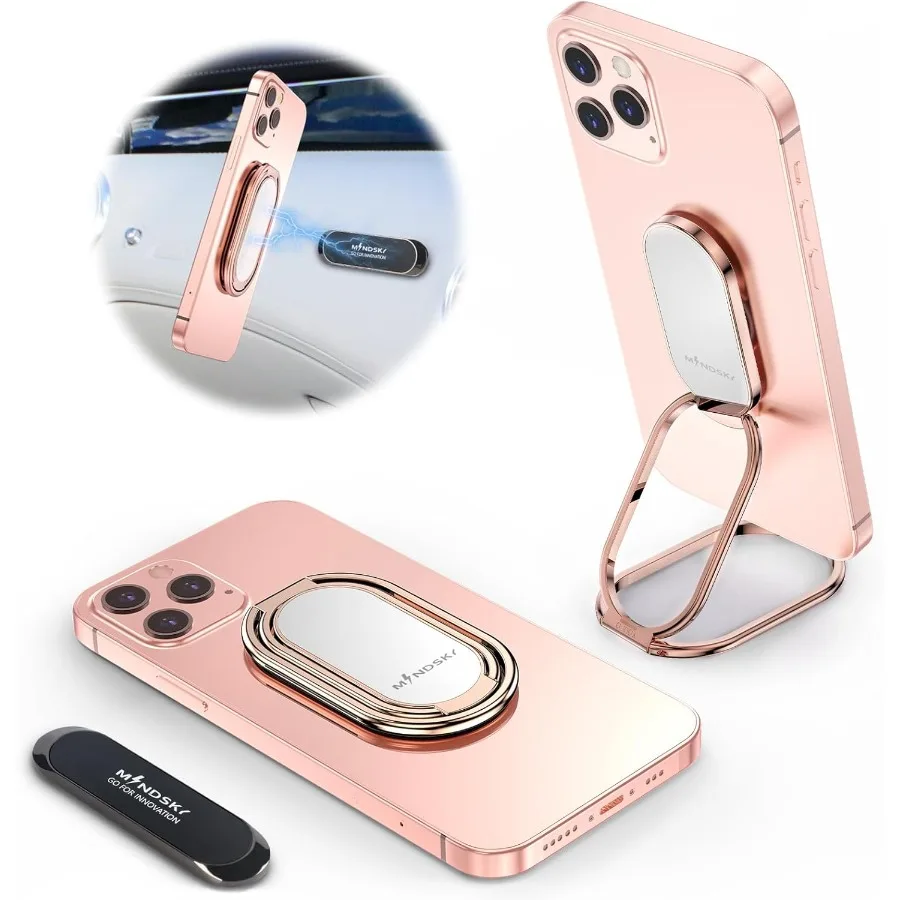 

MINDSKY Phone Ring Holder Finger Kickstand Retractable 360Rotation UltraThin Cell Phone Back Grip Foldable Cellphone Stand for