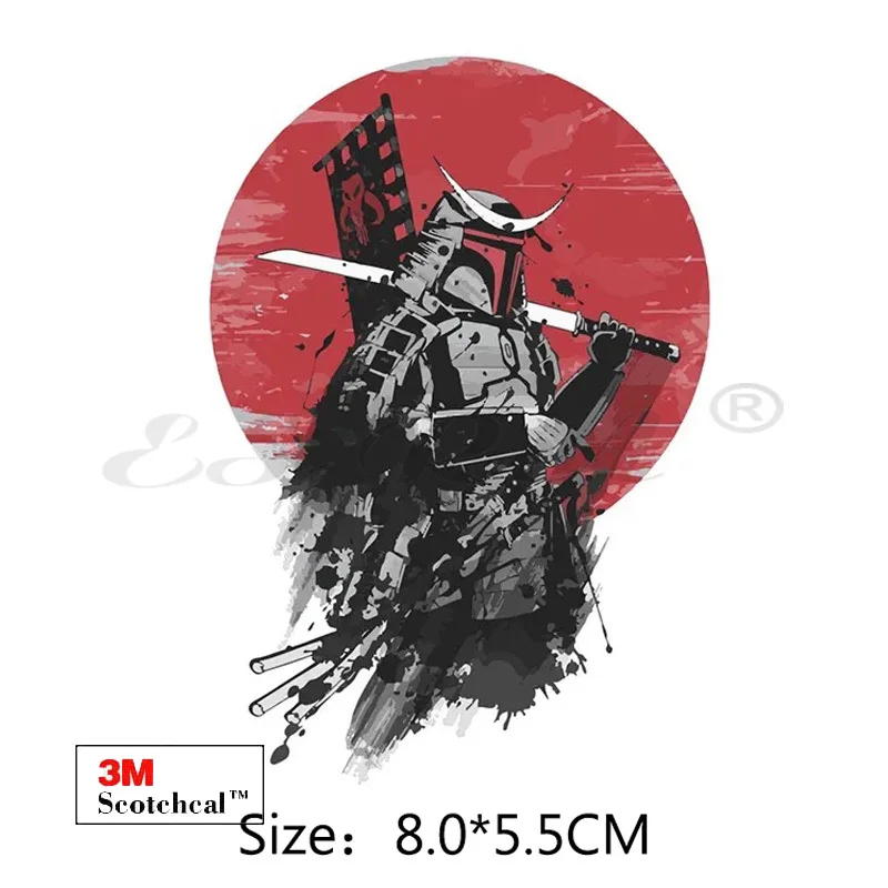Creative 8CM Armor Ghost Warrior Stickers for Car Scratch-proof Aesthetic Laptop Luaggage Cases Stickers
