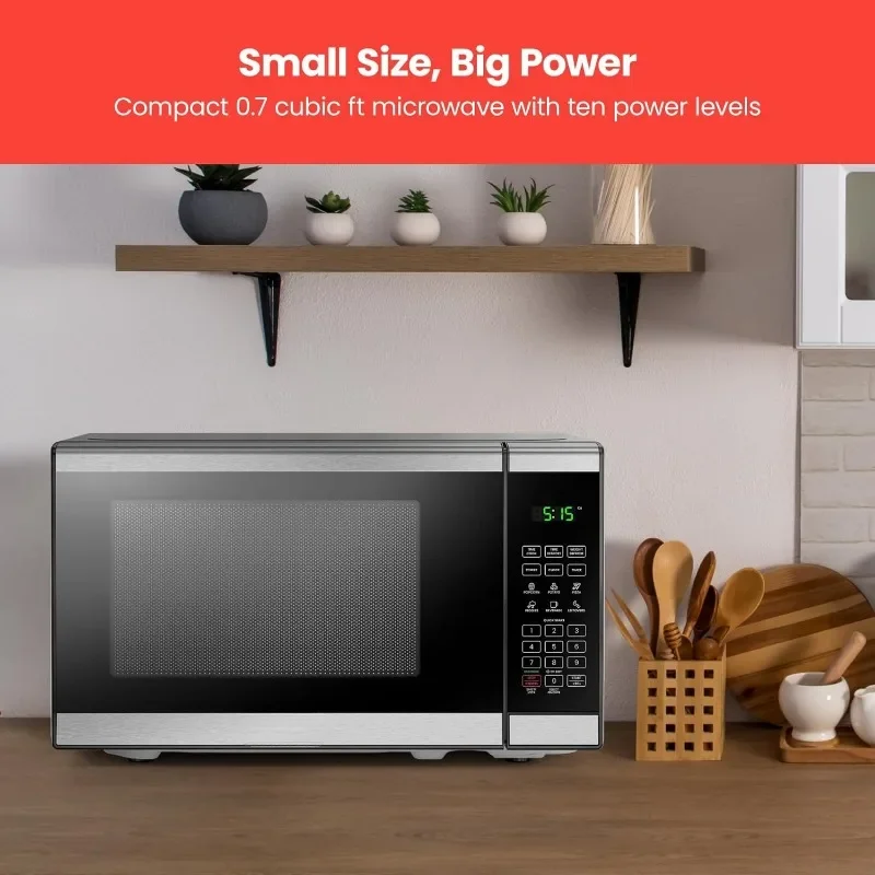 Haoyunma เคาน์เตอร์เตาอบไมโครเวฟดิจิตอล, ไม่ซ้ำกัน "Cook & crisp" Power Combo, 1.1 Cu FT, dual-Cook 6 preets, Digital DISPLAY