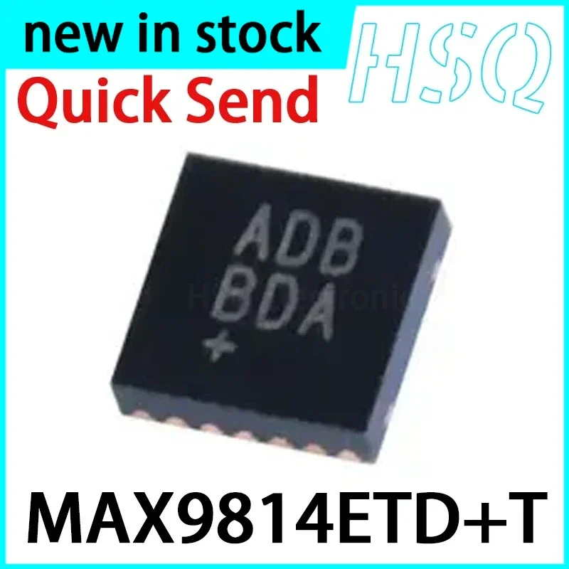 1PCS Chip MAX9814ETD+T Screen Printed ABD TDFN-14 Audio Power Amplifier IC Chip