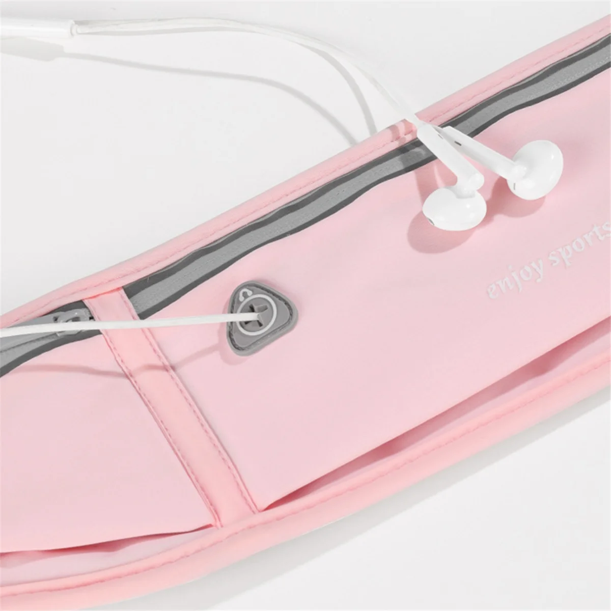 محفظة حقيبة الخصر الرياضية الوردية من ABXHA وجيب الهاتف داخل حقيبة الخصر بشريط عاكس للمشي لمسافات طويلة وركوب الدراجات