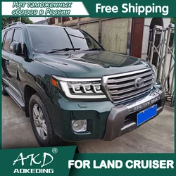 For Toyota Land Cruiser 2008-2015 Headlights DRL Day Run Light LED Bi Xenon Bulb Fog Lights Car Accessory LC200 Head Lamp