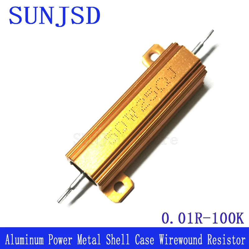 Nowa obudowa aluminiowa obudowa rezystor drutowy 25W 50W 100W 9.1R 10R 12R 15R 16R 18R 20RJ 22R 24R Ohm RX24 rezystancja