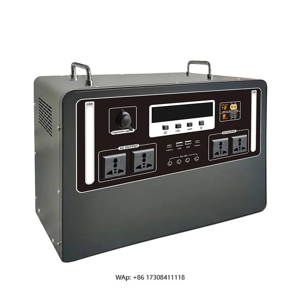 

Efficient portable solar generator kit with lithium battery backup