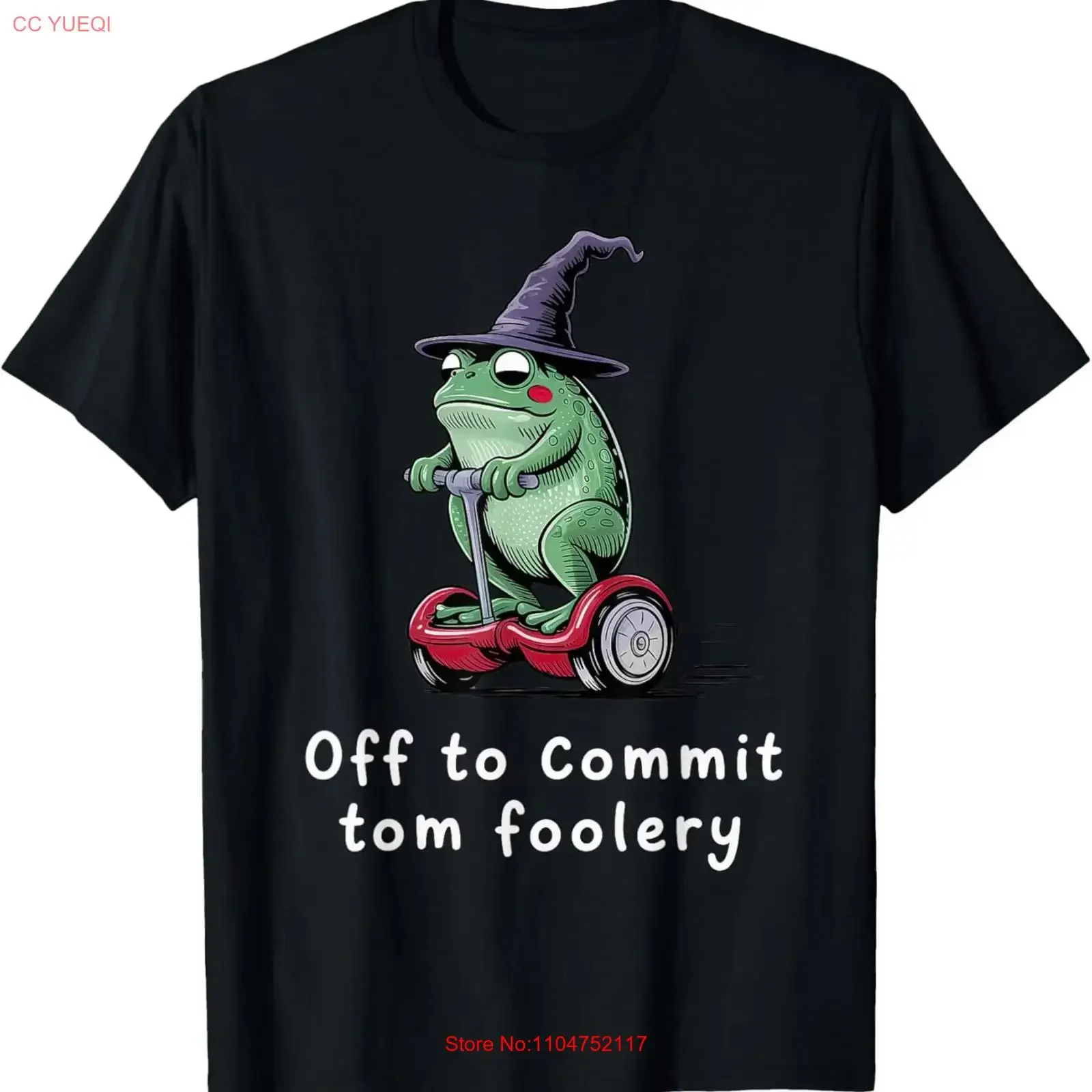 Whimsical Frog Wizard Off to Commit Tom Foolery Meme T Shirt for Dad vintage Washed Unisex homme Stylish Breathable Casual