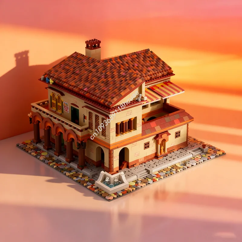 

6101 шт. MOC римская насетушка пекарня архитектурная модель строительные блоки архитектура сборка DIY Рождественский подарок творческие игрушки идея